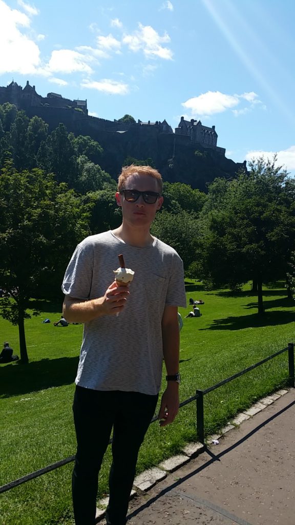 Cooling down with an ice-cream - Princes Street Gardens