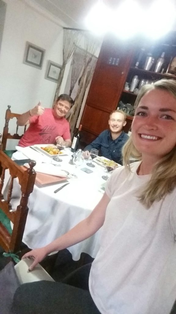Dinner with our lovely Air BnB host - Ushuaia